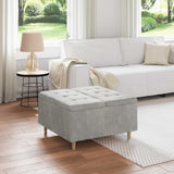 vidaXL Ottoman met opslag met kussen Lichtgrijs 40 x 40 x 45 cm Stof