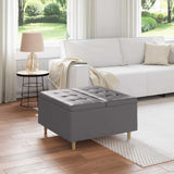vidaXL Ottoman met opslag met kussen Lichtgrijs 40 x 40 x 45 cm Stof