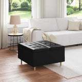 vidaXL Ottoman met opslag met kussen Lichtgrijs 40 x 40 x 45 cm Stof