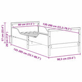 vidaXL Bedframe met hoofdeinde Bruin 80 x 200 cm Bewerkt hout