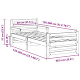 vidaXL Bedframe met hoofdeinde Bruin 80 x 200 cm Bewerkt hout