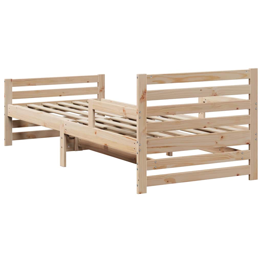 vidaXL Bedframe met hoofdeinde Bruin 80 x 200 cm Bewerkt hout