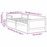 vidaXL Bed Frame with Headboard Brown 80 x 200 cm Engineered Wood