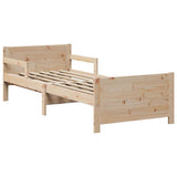 vidaXL Bed Frame with Headboard Brown 80 x 200 cm Engineered Wood