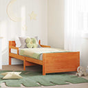 vidaXL Bed Frame with Headboard Brown 80 x 200 cm Engineered Wood