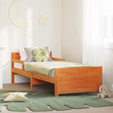 vidaXL Bed Frame with Headboard Brown 80 x 200 cm Engineered Wood