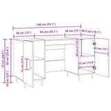 vidaXL Bureau 140x50x75 cm bewerkt hout wit
