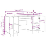 vidaXL Bureau 140x50x75 cm bewerkt hout wit