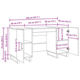 vidaXL Bureau 140x50x75 cm bewerkt hout wit