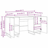 vidaXL Bureau 140x50x75 cm bewerkt hout wit
