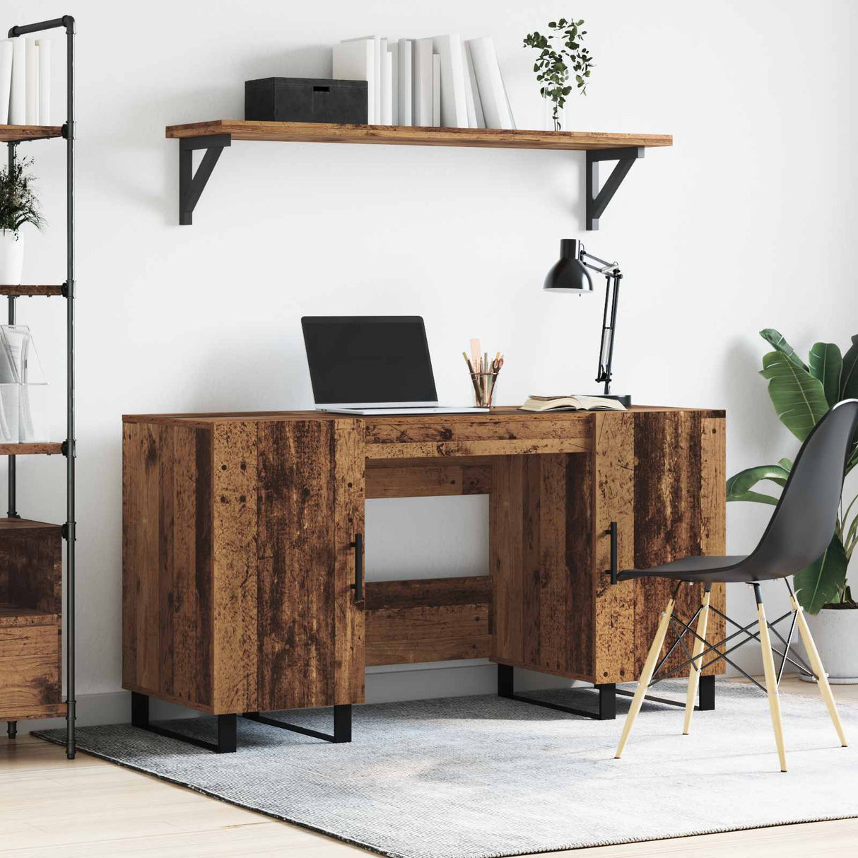 vidaXL Bureau 140x50x75 cm bewerkt hout wit
