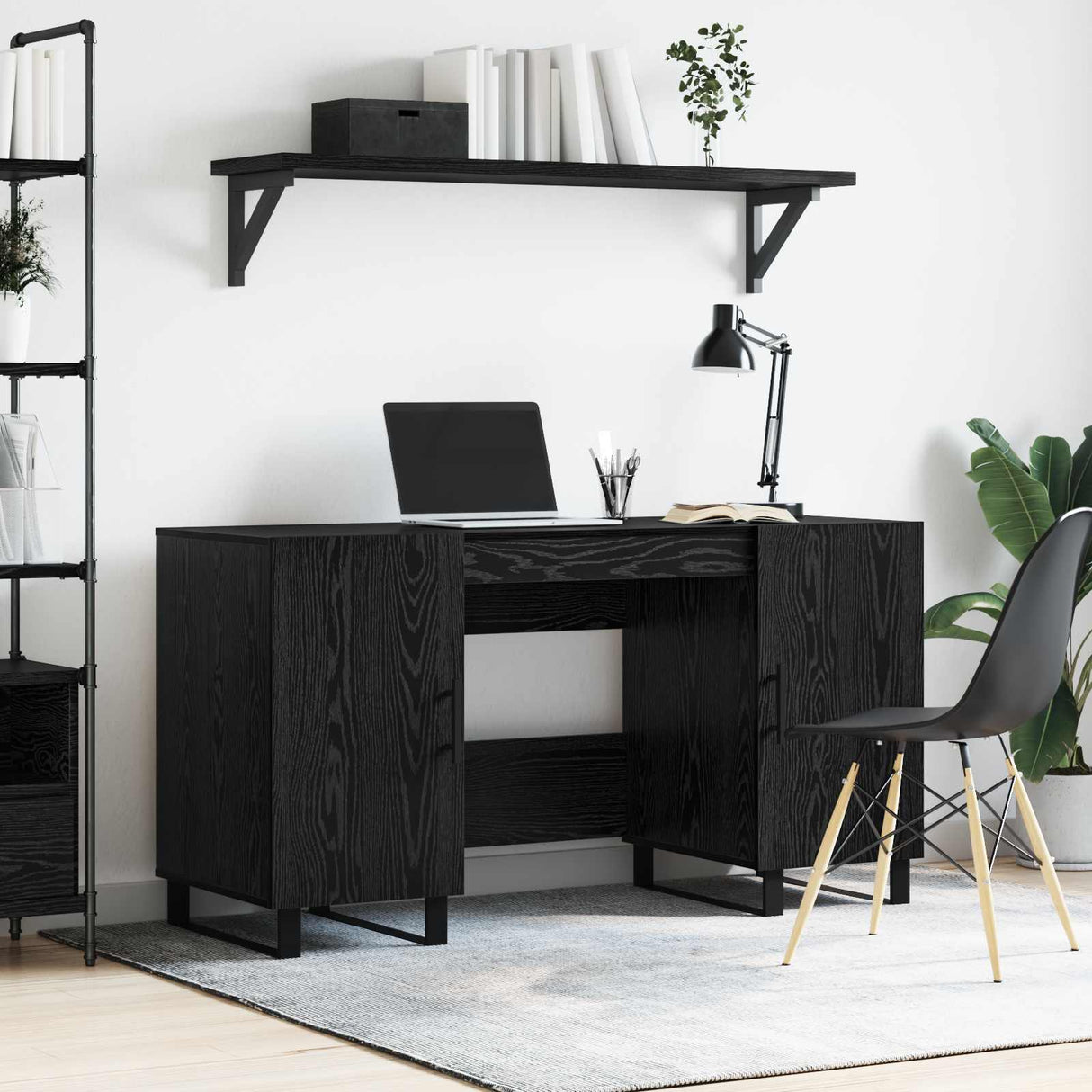 vidaXL Bureau 140x50x75 cm bewerkt hout wit