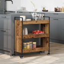 vidaXL Keukentrolley 70x30x82 cm bewerkt hout zwart