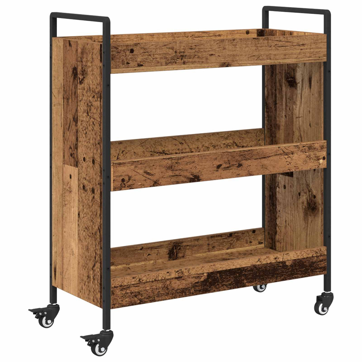vidaXL Keukentrolley 70x30x82 cm bewerkt hout zwart