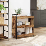 vidaXL Keukentrolley 70x30x82 cm bewerkt hout zwart