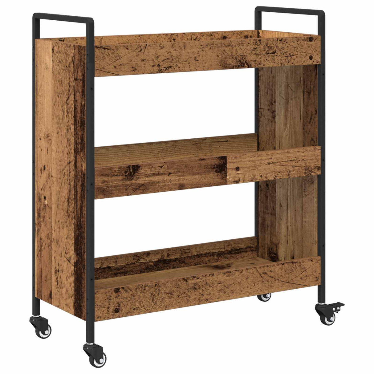 vidaXL Keukentrolley 70x30x82 cm bewerkt hout zwart
