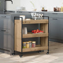 vidaXL Keukentrolley 70x30x82 cm bewerkt hout zwart