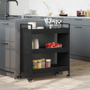 vidaXL Keukentrolley 70x30x82 cm bewerkt hout zwart