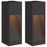vidaXL Zonne LED Padverlichting 2 pcs Zwart Koud Gewalst Staal
