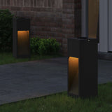 vidaXL Zonne LED Padverlichting 2 pcs Zwart Koud Gewalst Staal