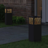 vidaXL Zonne LED Pad Licht 2 pcs Zwart Koud Gewalst Staal