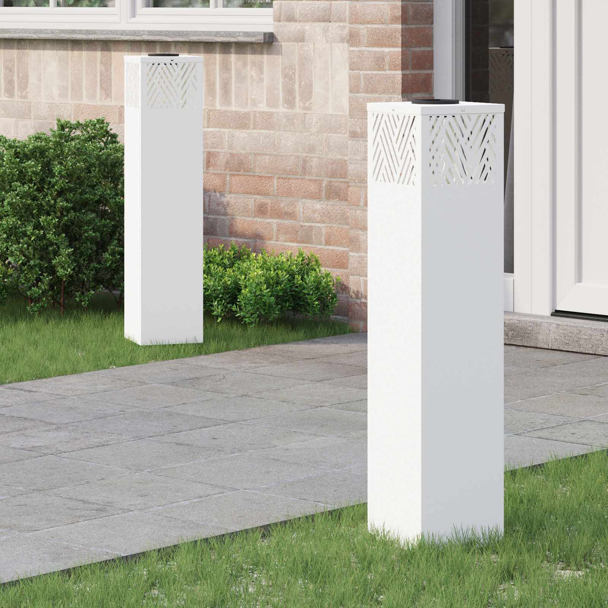 vidaXL Zonne LED Pad Licht 2 pcs Zwart Koud Gewalst Staal