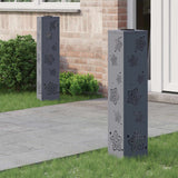 vidaXL Solar LED Pathway Light 2 pcs Black Cold Rolled Steel