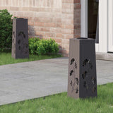 vidaXL Solar LED Pathway Light 2 pcs Black Cold Rolled Steel