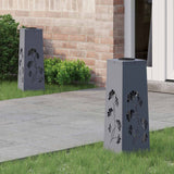 vidaXL Solar LED Pathway Light 2 pcs Black Cold Rolled Steel