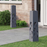 vidaXL Solar LED Pathway Light 2 pcs Black Cold Rolled Steel