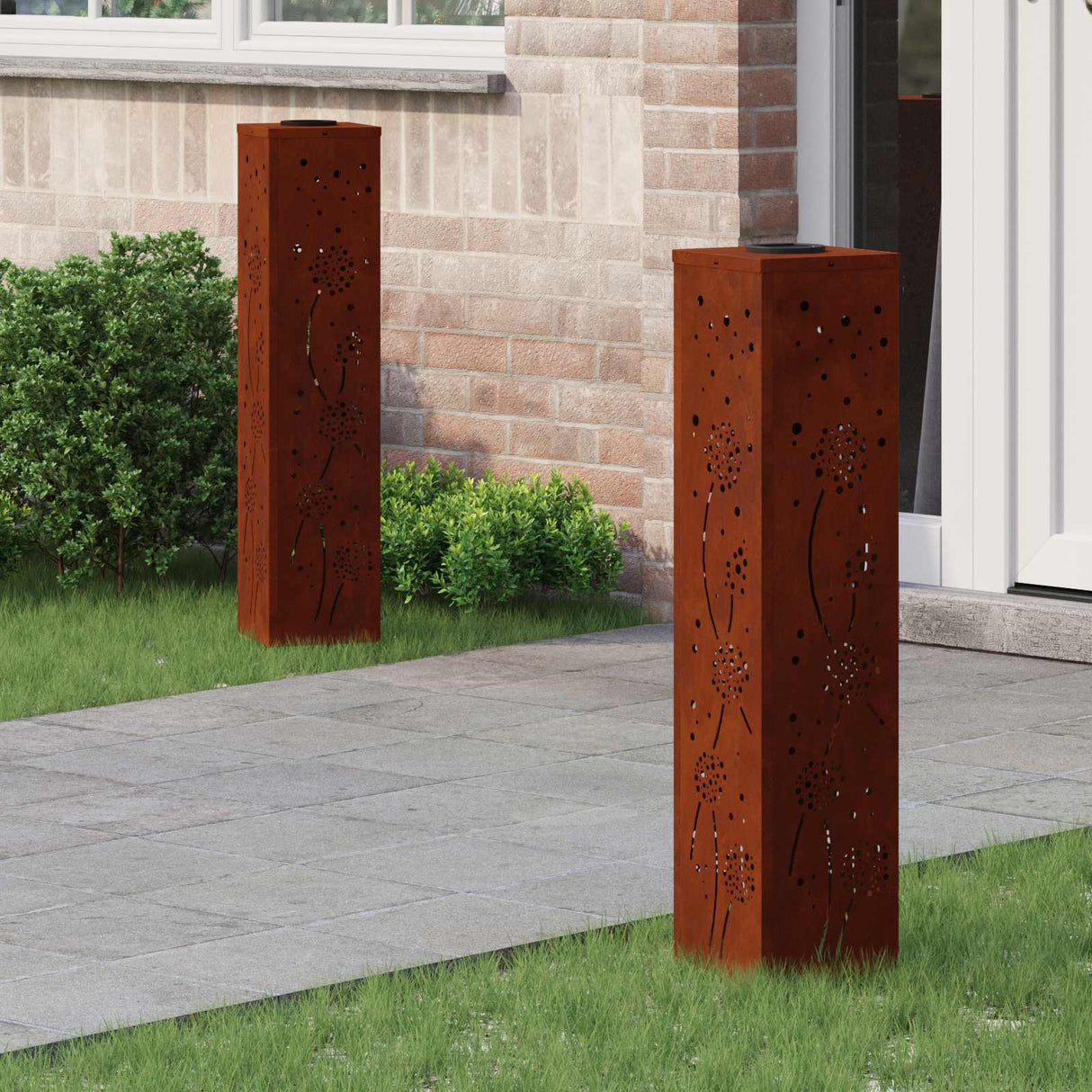vidaXL Solar LED Pathway Light 2 pcs Black Cold Rolled Steel