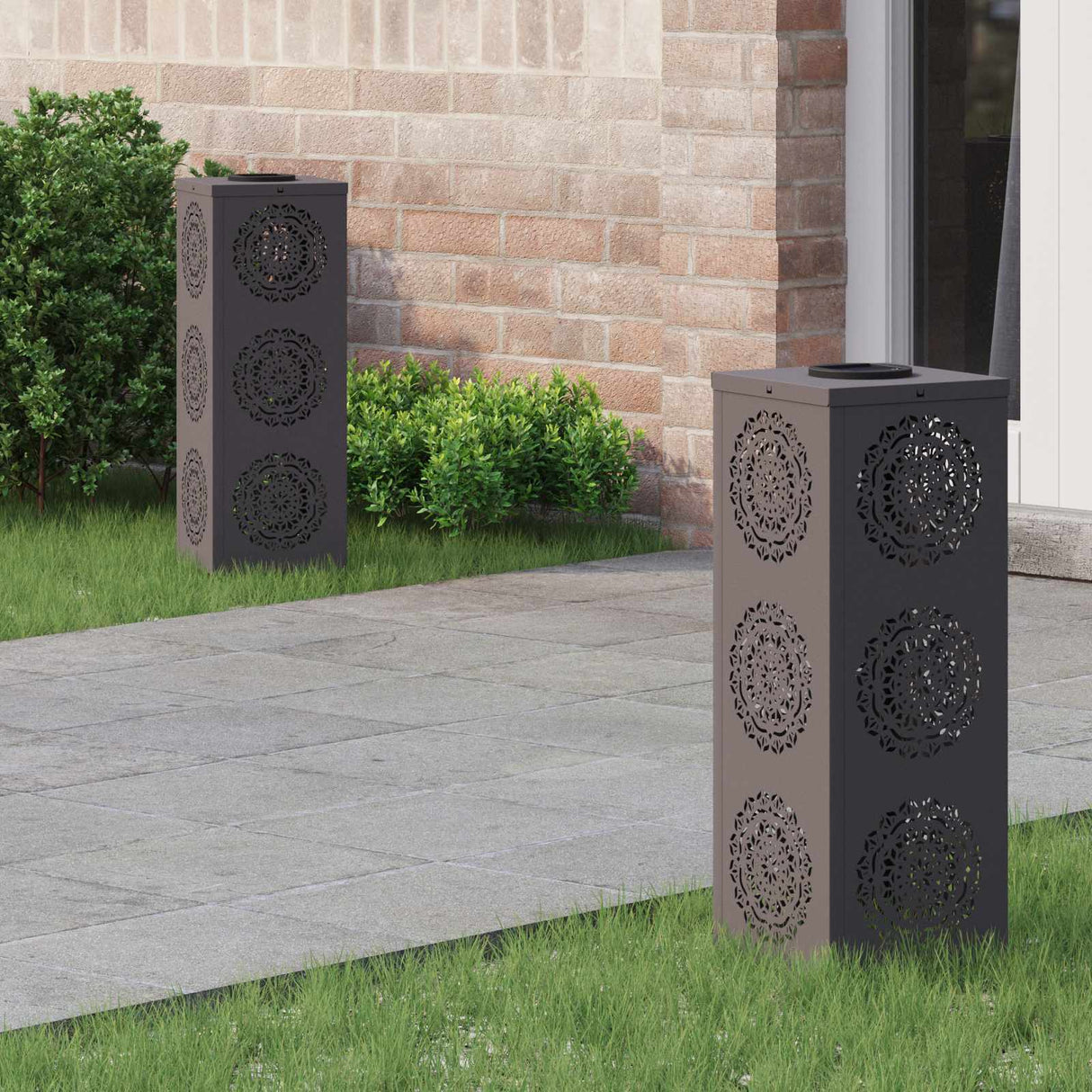 vidaXL Solar LED Pathway Light 2 pcs Black Cold Rolled Steel