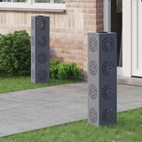 vidaXL Solar LED Pathway Light 2 pcs Black Cold Rolled Steel