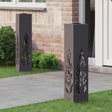 vidaXL Solar LED Pathway Light 2 pcs Black Cold Rolled Steel