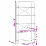 vidaXL Boekenplank Zwart Eiken 80 x 30 x 183 cm Bewerkt hout