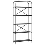 vidaXL Boekenplank Zwart Eiken 80 x 30 x 183 cm Bewerkt hout