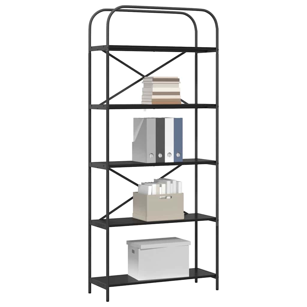 vidaXL Boekenplank Zwart Eiken 80 x 30 x 183 cm Bewerkt hout