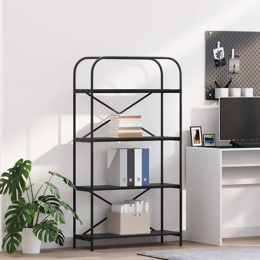 vidaXL Boekenplank Zwart Eiken 80 x 30 x 183 cm Bewerkt hout