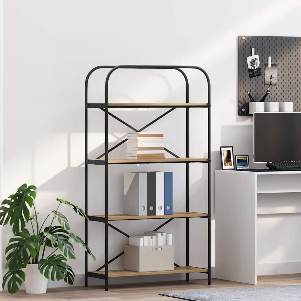 vidaXL Boekenplank Zwart Eiken 80 x 30 x 183 cm Bewerkt hout