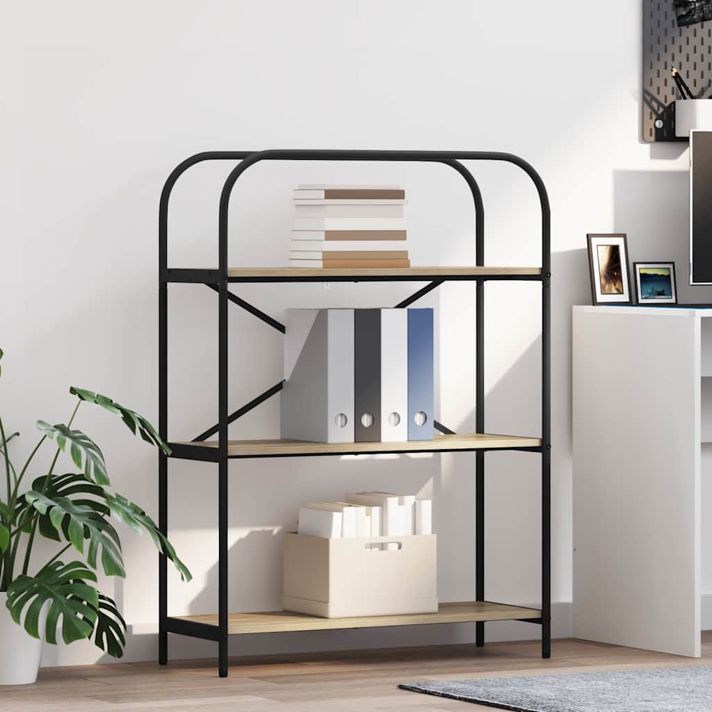 vidaXL Boekenplank Zwart Eiken 80 x 30 x 183 cm Bewerkt hout