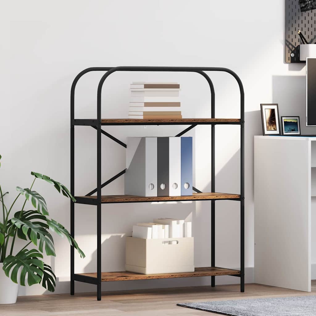vidaXL Boekenplank Zwart Eiken 80 x 30 x 183 cm Bewerkt hout