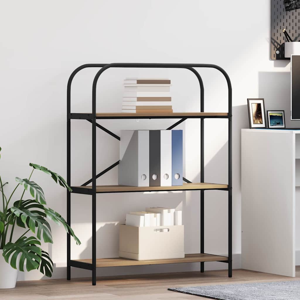 vidaXL Boekenplank Zwart Eiken 80 x 30 x 183 cm Bewerkt hout