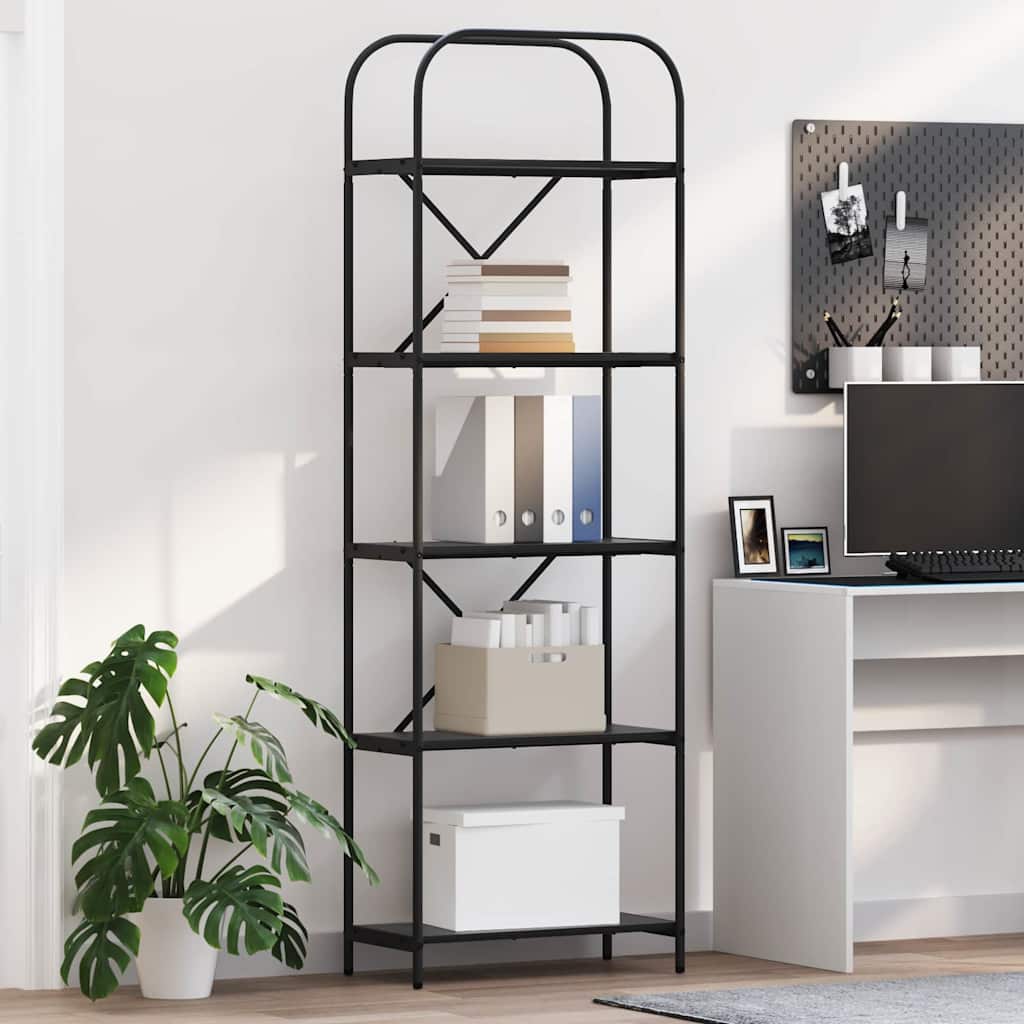 vidaXL Boekenplank Zwart Eiken 80 x 30 x 183 cm Bewerkt hout
