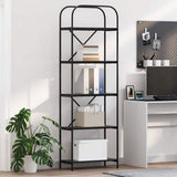 vidaXL Boekenplank Zwart Eiken 80 x 30 x 183 cm Bewerkt hout