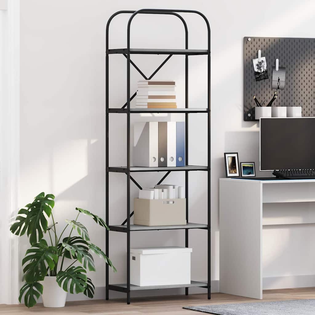 vidaXL Boekenplank Zwart Eiken 80 x 30 x 183 cm Bewerkt hout