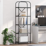 vidaXL Boekenplank Zwart Eiken 80 x 30 x 183 cm Bewerkt hout