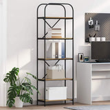 vidaXL Boekenplank Zwart Eiken 80 x 30 x 183 cm Bewerkt hout