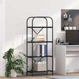 vidaXL Boekenplank Zwart Eiken 80 x 30 x 183 cm Bewerkt hout