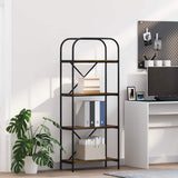 vidaXL Boekenplank Zwart Eiken 80 x 30 x 183 cm Bewerkt hout
