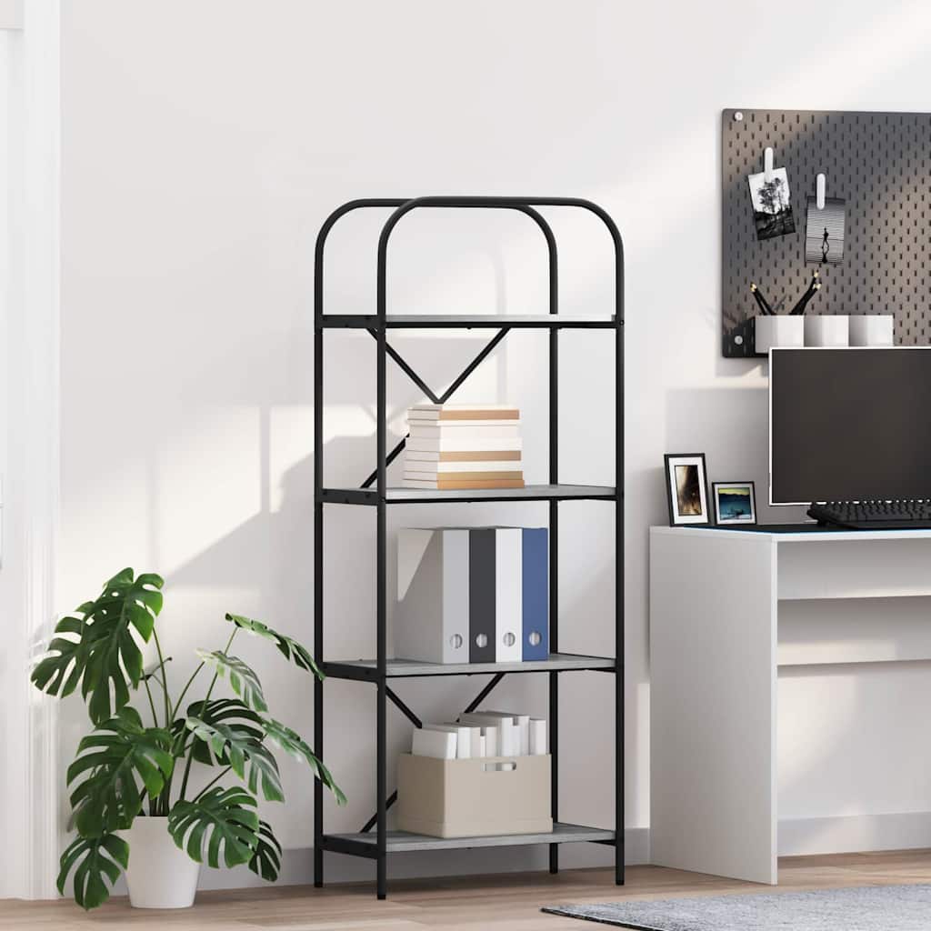 vidaXL Boekenplank Zwart Eiken 80 x 30 x 183 cm Bewerkt hout